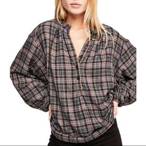 Free People Northern Bound Plaid Shirt